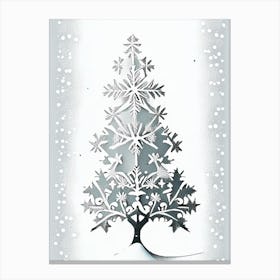 Snowfalkes By Christmas Tree, Snowflakes, Marker Art 1 Canvas Print