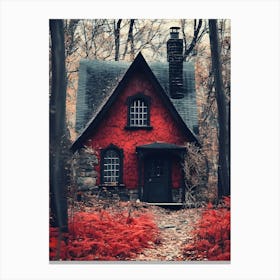 Red House In The Woods Canvas Print