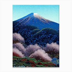Fuji Hakone Izu National Park Japan Pointillism Canvas Print