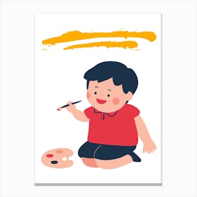 Boy Painting Canvas Print
