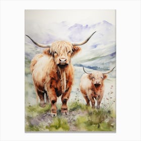 Two Curious Highland Cows 2 Canvas Print