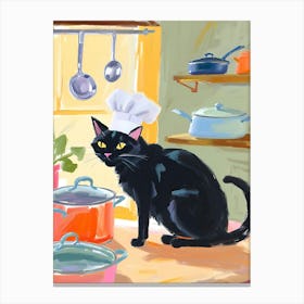 Chef Cat in the kitchen Canvas Print