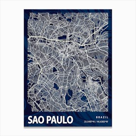 Sao Paulo Crocus Marble Map Canvas Print