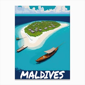 Maldives Travel Poster wall art print Canvas Print