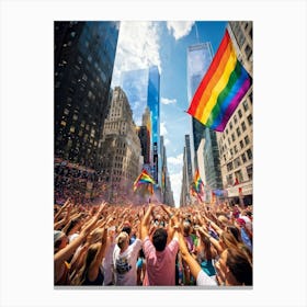 A Jubilant Scene Capturing The Throng Of Illustrations Representing The Vast Spectrum Of The Rainbow (1) Canvas Print