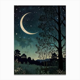 Night In The Forest Style William Morris 1 Art Print Canvas Print