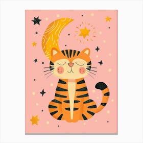 Tiger And Moon Canvas Print