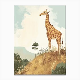 Modern Illustration Of A Giraffe In The Nature 4 Canvas Print