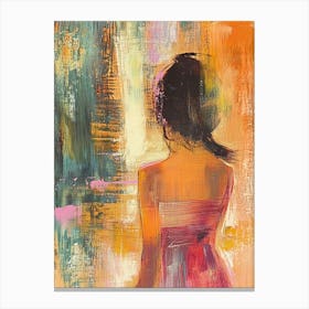 Girl In Pink Dress Canvas Print