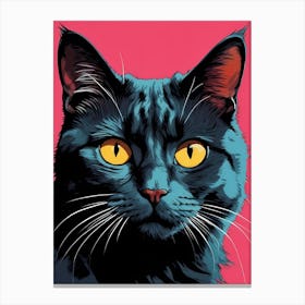 Cat Portrait Pop Art Style (26) Canvas Print