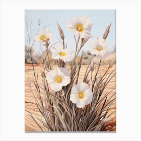 Flax Flower 3 Flower Painting Canvas Print