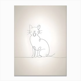 Continuous Line Drawing Of A Cat Canvas Print