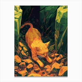 Cat In The Cave Canvas Print