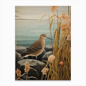 Dark And Moody Botanical Dunlin 4 Canvas Print