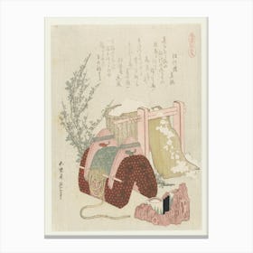 A Comparison Of Genroku Poems And Shells, Katsushika Hokusai 14 Canvas Print