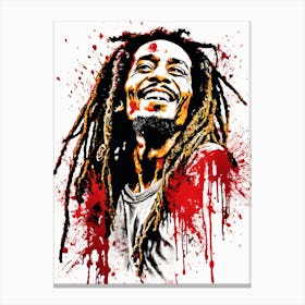 Bob Marley Portrait Ink Painting (4) Canvas Print