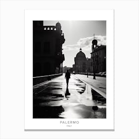 Poster Of Palermo, Italy, Black And White Analogue Photography 2 Canvas Print
