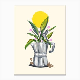 Coffee And Plants Canvas Print