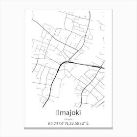 Ilmajoki,Finland Minimalist Map Canvas Print