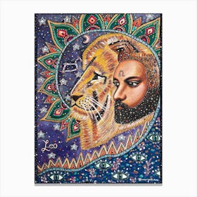 King Leo Zodiac Sign Canvas Print