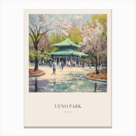 Ueno Park Tokyo 4 Vintage Cezanne Inspired Poster Canvas Print