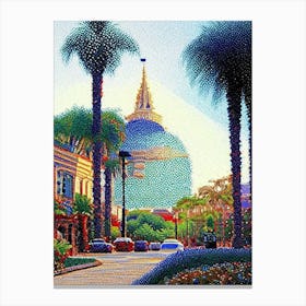 Anaheim, City Us  Pointillism Canvas Print
