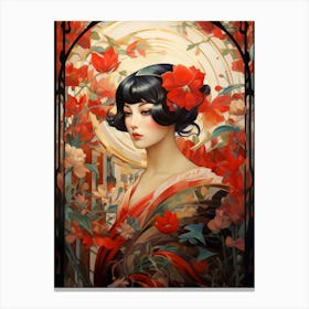 Woman In Red 1 Canvas Print