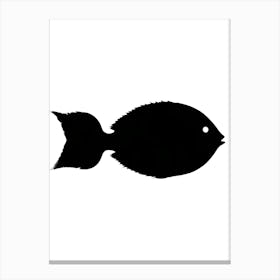 Simple Black Fish Silhouette Canvas Print