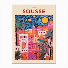 Sousse Tunisia 4 Fauvist Travel Poster Canvas Print