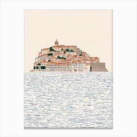 Dubrovnik Old Town Croatia Boho Landmark Illustration Canvas Print