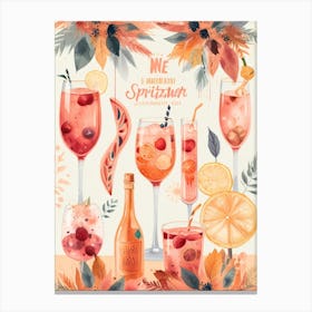 Watercolor Cocktail Set Canvas Print