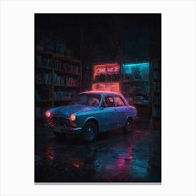 Car In The Library Canvas Print