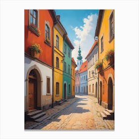 Street Scene In Czech Republic Canvas Print