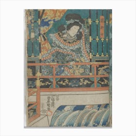 center sheet of a vertical ōban triptych, Original from the Minneapolis Institute of Art. Canvas Print
