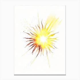 Sunburst Symbol 1 Minimal Watercolour Canvas Print