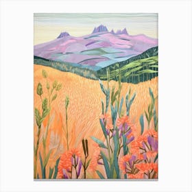 Corn Du Wales Colourful Mountain Illustration Canvas Print