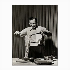 Frank Sinatra Making Spaghetti Canvas Print