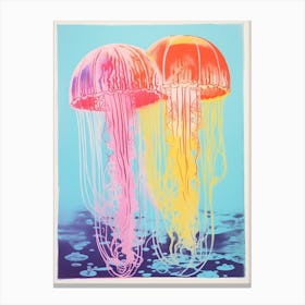 Jelly Fish Pop Art Retro Inspired 4 Canvas Print