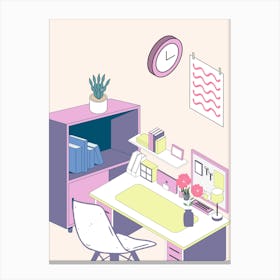 Isometric Office Canvas Print