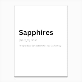 Sapphires Definition Meaning Canvas Print