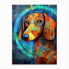Cute Dachshund dog print 2 Canvas Print