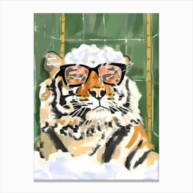 Tiger In The Bath 2 Canvas Print