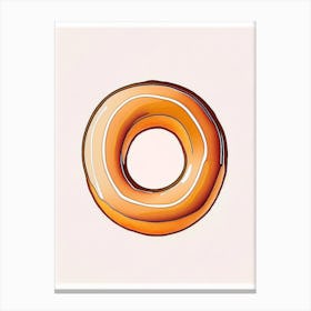 Caramel Glazed Donut Abstract Line Drawing 1 Canvas Print