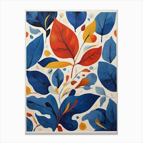 Leaves Of Blue And Orange art print Canvas Print