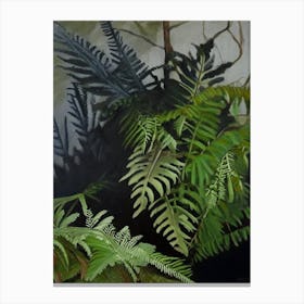 Ebony Spleenwort Cézanne Style Canvas Print