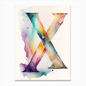 X, Letter, Alphabet Storybook Watercolour 2 Canvas Print