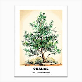 Orange Tree Storybook Illustration 2 Poster Canvas Print