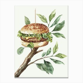 Burger On A Branch Canvas Print