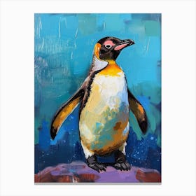 Galapagos Penguin Saunders Island Colour Block Painting 4 Canvas Print