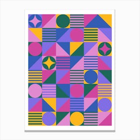 Happy Colorful Geometric Canvas Print